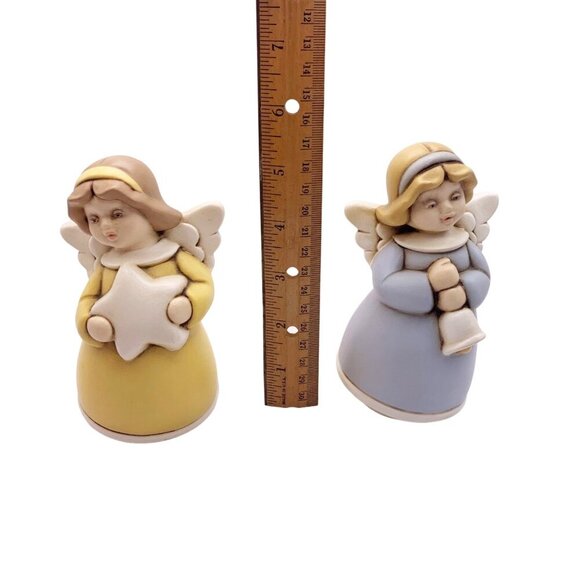 Vtg MCM EGAN Italy Italian Ceramic Angel Christmas Figurines Set Star Bell - Picture 8 of 11
